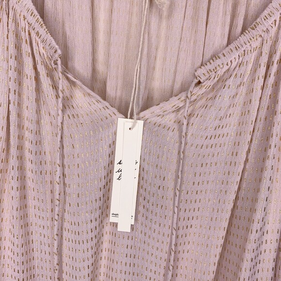 LOVESTITCH relaxed flowy blouse gold detail exaggerated sleeve size M/L - Picture 9 of 12